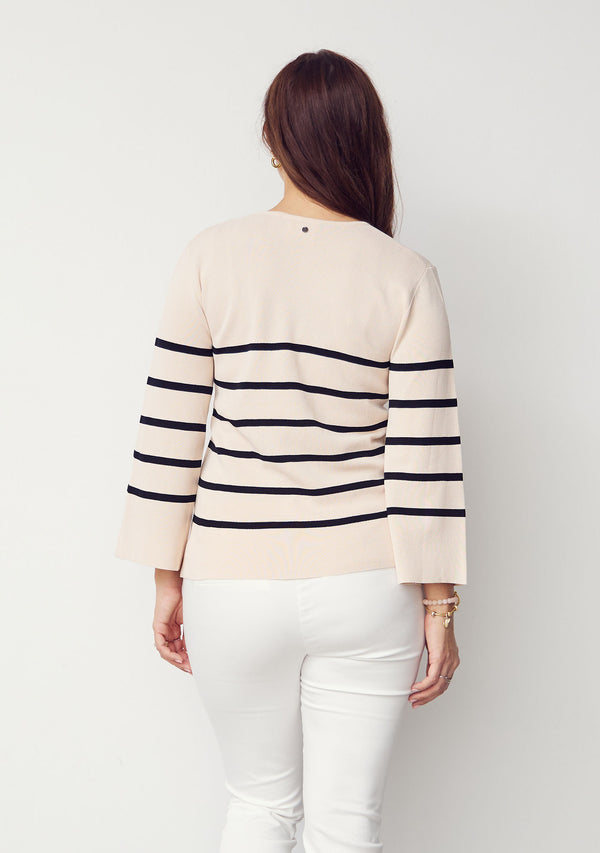 I SAY Jena s/s Knit Knitwear L37 Sand w/Black