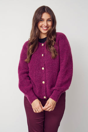 I SAY Joa Knit Cardigan Cardigans 536 Cerise