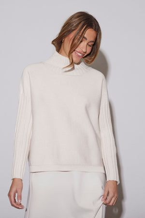 I SAY Kaddy Knit Pullover Knitwear 125 Winter White Melange