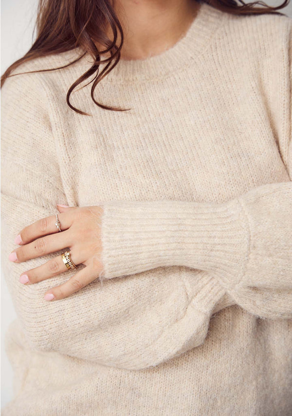 I SAY Kaho Knit Pullover Knitwear 111 Sand Melange