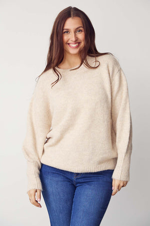 I SAY Kaho Knit Pullover Knitwear 111 Sand Melange