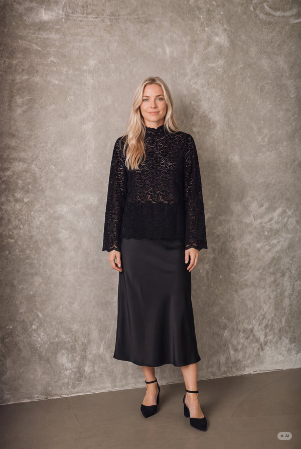 I SAY Kamille Lace Blouse Blouses 900 Black