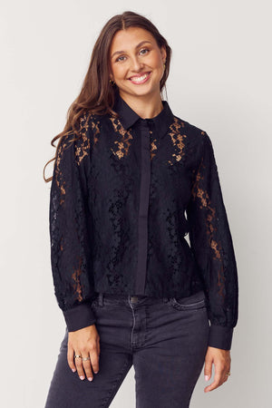 I SAY Kimie Lace Shirt Shirts 900 Black