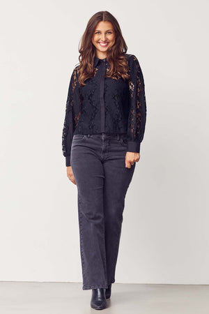 I SAY Kimie Lace Shirt Shirts 900 Black