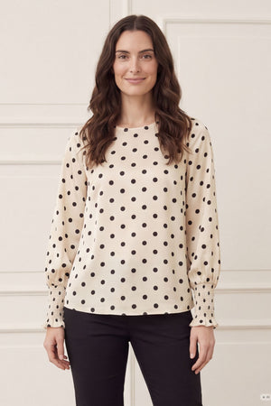 I SAY Kleo Blouse Blouses N63 Cream w/Dots