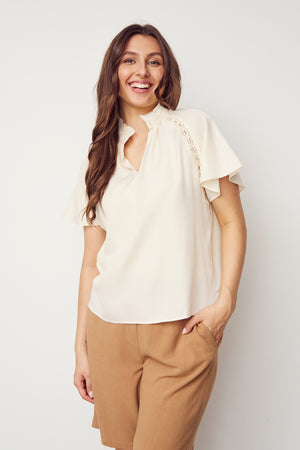 I SAY Konnie s/s Blouse Blouses 146 Cream