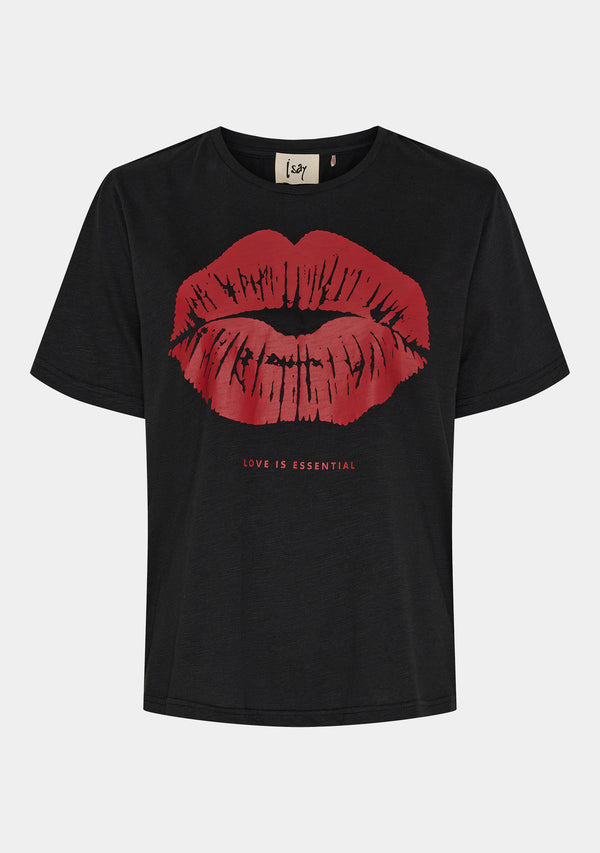 I SAY Kora Lip T-Shirt T-Shirts 900 Black