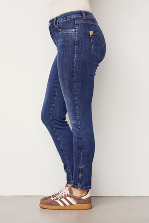 I SAY Lecco Zip Jeans Pants 687 Dark Denim Wash