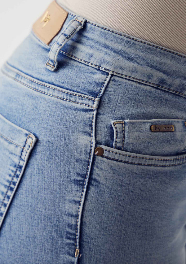 I SAY Lido Flare Jeans Pants 674 Light Denim