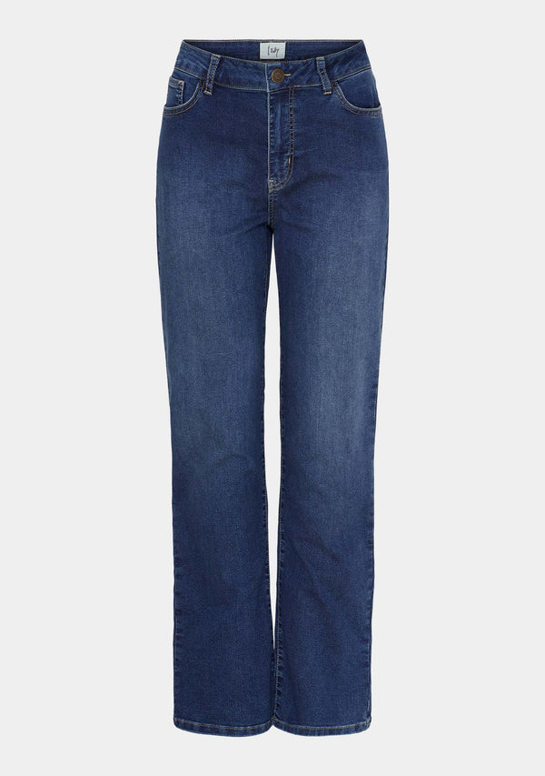 I SAY Lido Straight Long Jeans Pants 633 Basic Denim Wash