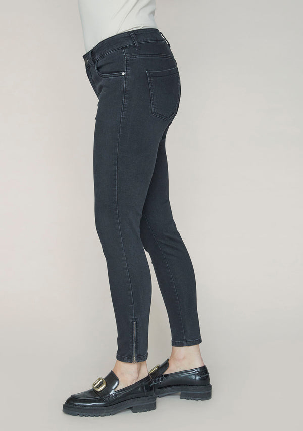 I SAY Lido Zip Jeans Pants 958 Dark Grey Wash