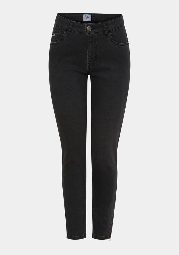 I SAY Lido Zip Jeans Pants 958 Dark Grey Wash