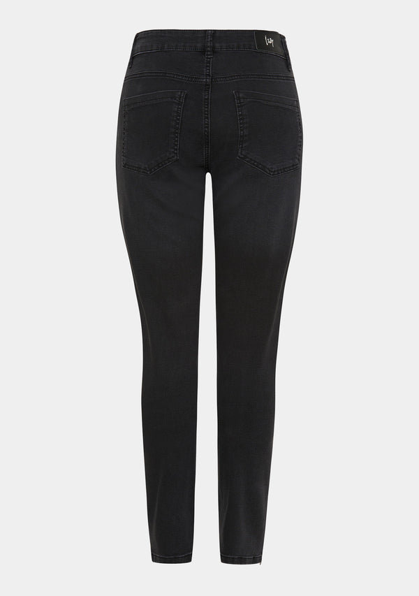 I SAY Lido Zip Jeans Pants 958 Dark Grey Wash