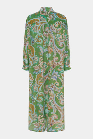 I SAY Lotta Shirt Dress Dresses N37 Grass Green Paisley