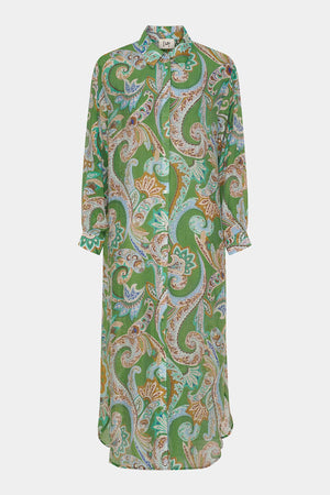 I SAY Lotta Shirt Dress Dresses N37 Grass Green Paisley