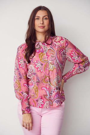 I SAY Lotta Smock Shirt Shirts N14 Rose Paisley