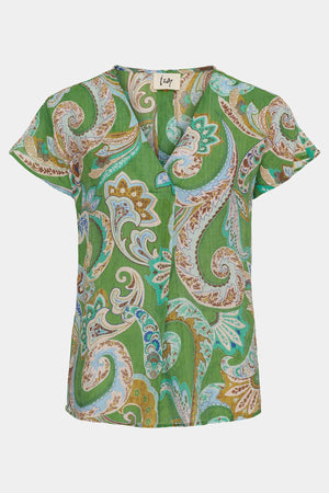 I SAY Lotta Top Tops N37 Grass Green Paisley