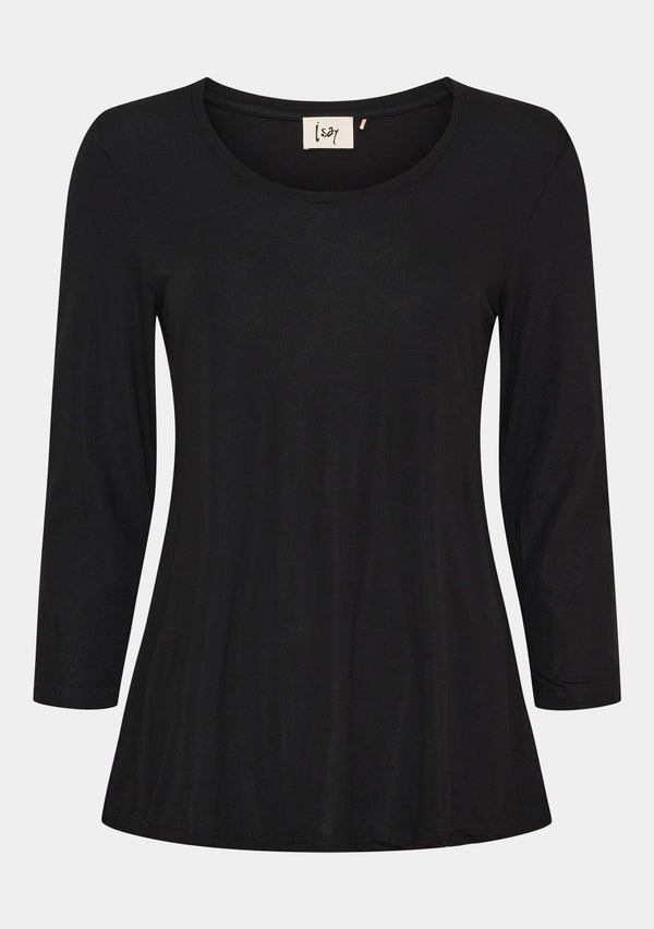 I SAY Louis 3/4 Sleeve Blouse Blouses 900 Black