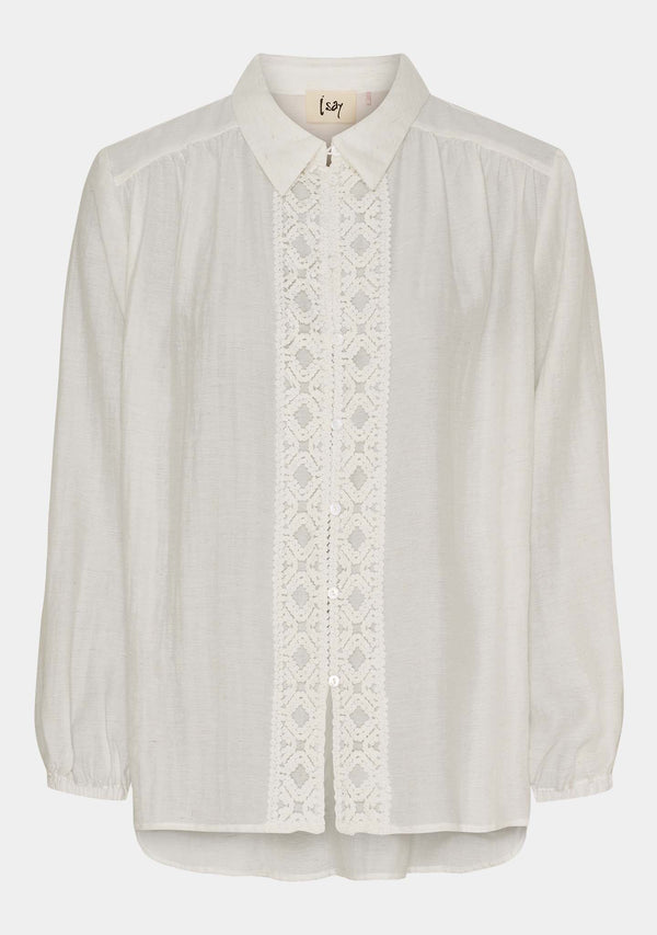 I SAY Lykke Colar Shirt Shirts 101 Broken White