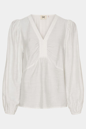 I SAY Lykke V-Neck Blouse Blouses 101 Broken White