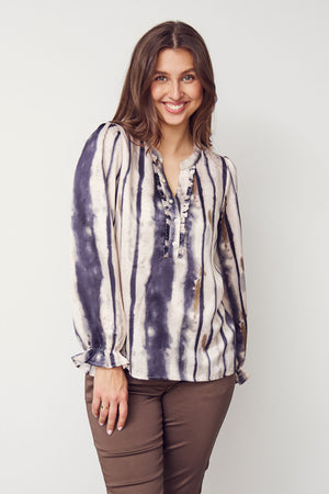 I SAY Melba Flounce Blouse Blouses L32 Earth Tones