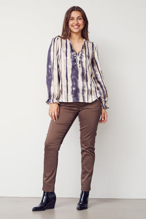 I SAY Melba Flounce Blouse Blouses L32 Earth Tones