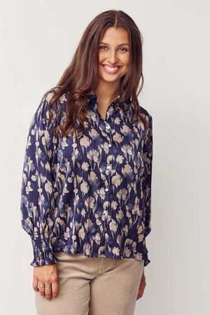 I SAY Melba Printed Blouse Blouses A30 Blue Mood