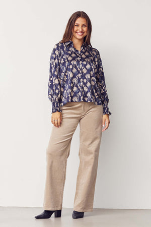 I SAY Melba Printed Blouse Blouses A30 Blue Mood