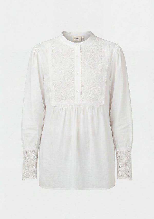 I SAY Merle Lace Blouse Blouses 100 White