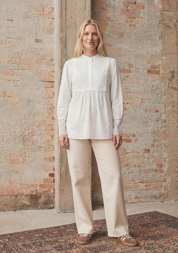 I SAY Merle Lace Blouse Blouses 100 White