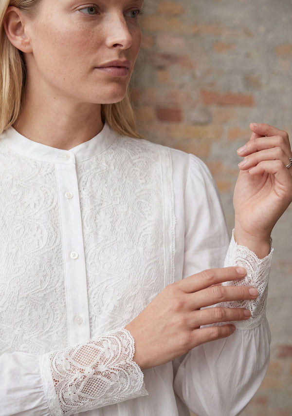 I SAY Merle Lace Blouse Blouses 100 White