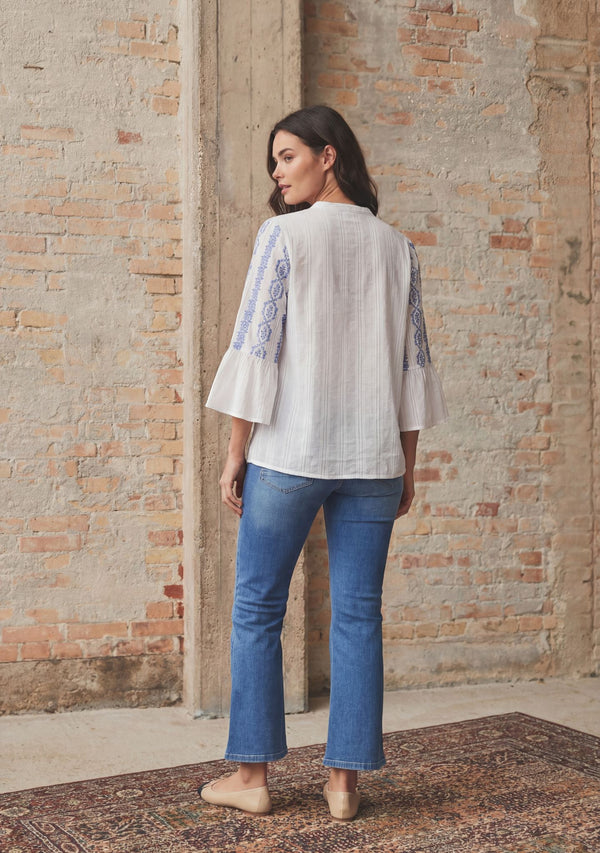 I SAY Mina Blouse Blouses N33 Blue Flower Vine