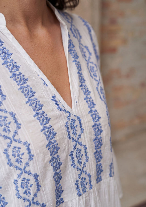 I SAY Mina Blouse Blouses N33 Blue Flower Vine