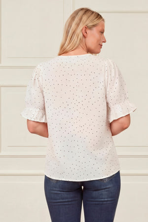 I SAY Molly Blouse Blouses L89 White w/Black