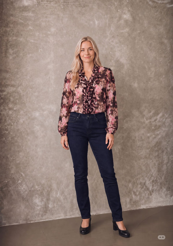 I SAY Monza Straight Jeans Pants 601 Blue/Black Wash