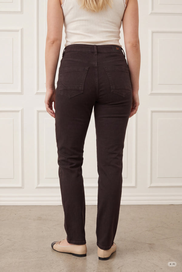 I SAY Monza Straight Pant Pants 356 Dark brown