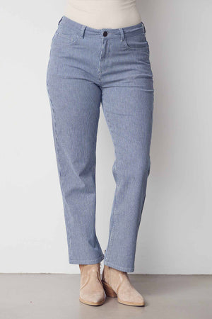 I SAY Monza Striped Jeans Pants G12 Milky Stripe