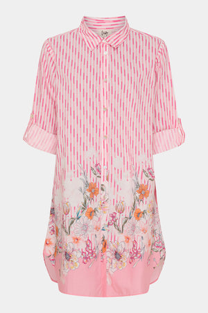 I SAY Mynte Tunic Dress Tunics N32 Pink Tone Borderprint