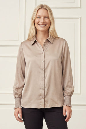 I SAY Nanina Smock Shirt Shirts 117 Dark Sand