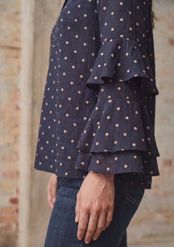I SAY Naomi Blouse Blouses D67 Navy Dot