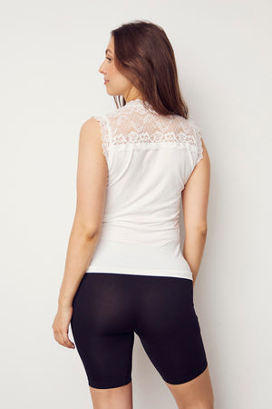 I SAY Nilla Highneck Top Tops 101 Broken White
