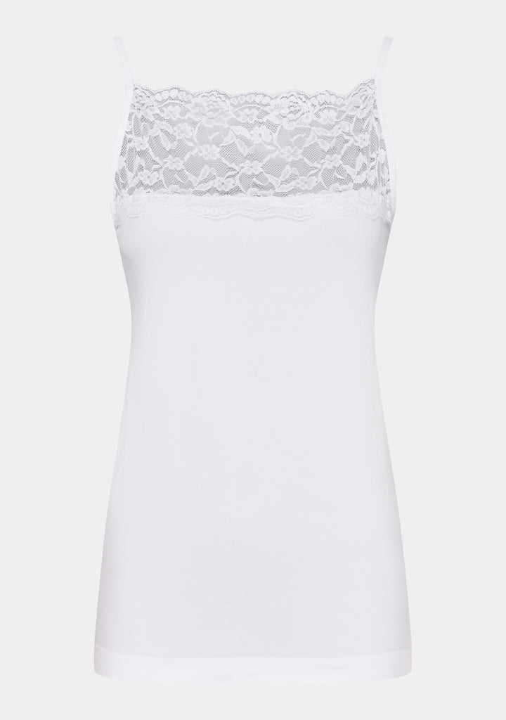 I SAY Nilla Wide Lace Top Tops 100 White