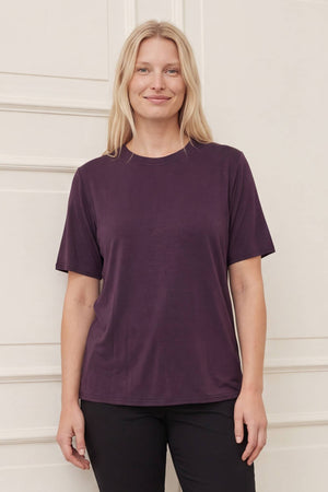 I SAY Nugga Basic O-Neck T-Shirt Basics 419 Aubergine