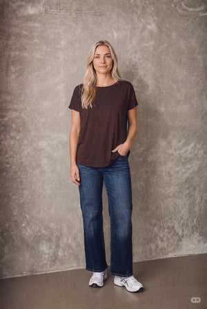 I SAY Nugga Viscose T-Shirt Basics 356 Dark brown