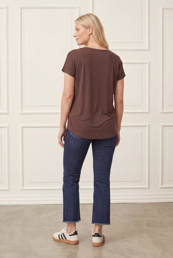 I SAY Nugga Viscose T-Shirt Basics 356 Dark brown