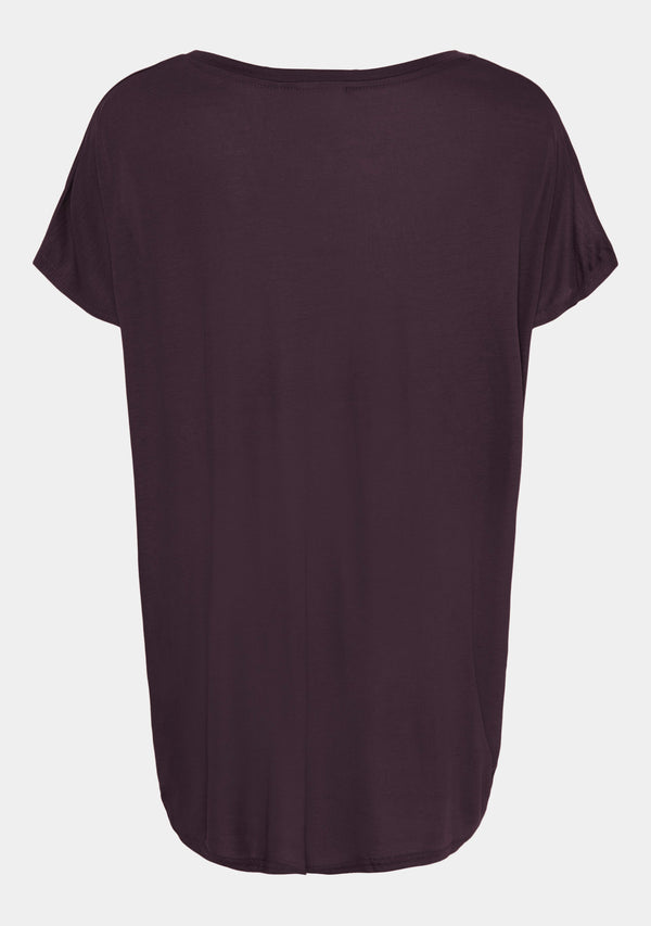 I SAY Nugga Viscose T-Shirt Basics 419 Aubergine