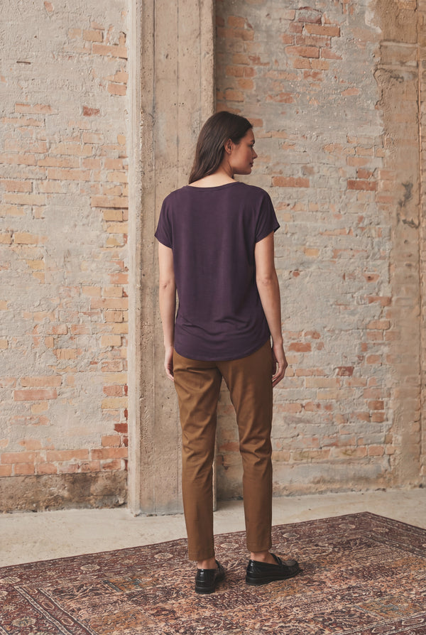 I SAY Nugga Viscose T-Shirt Basics 419 Aubergine
