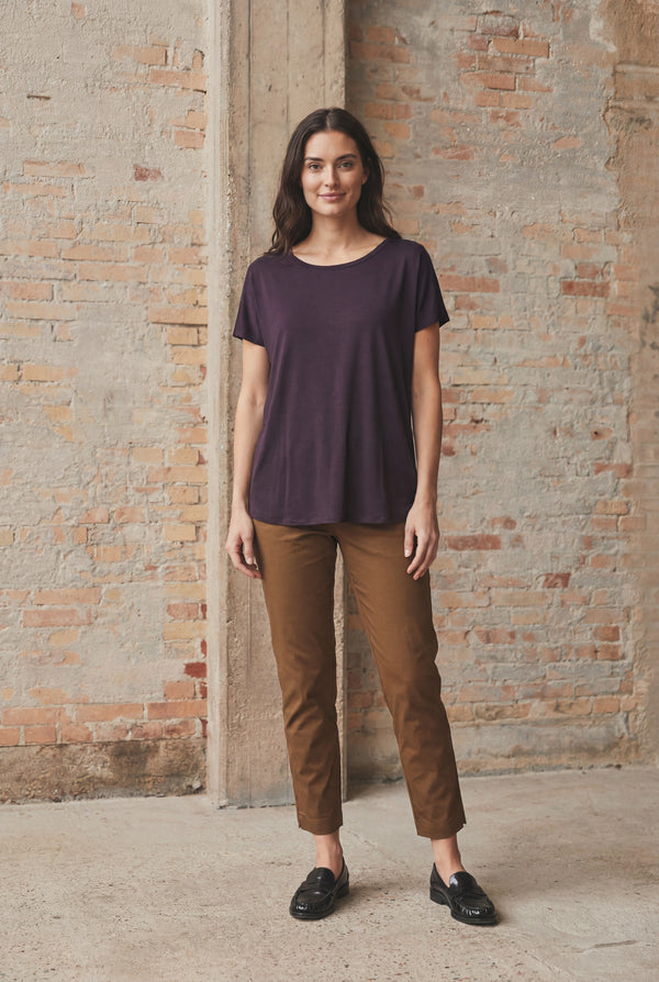 I SAY Nugga Viscose T-Shirt Basics 419 Aubergine