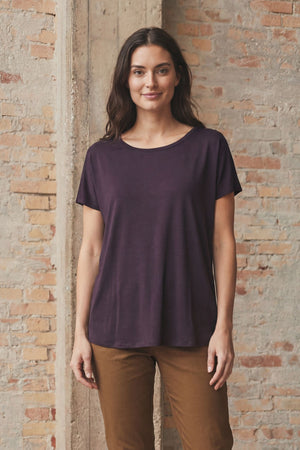 I SAY Nugga Viscose T-Shirt Basics 419 Aubergine
