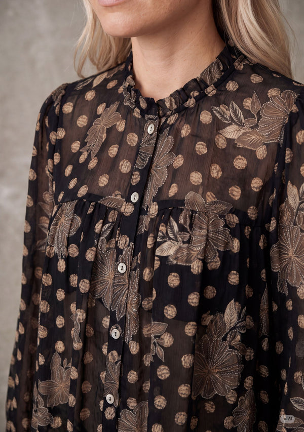 I SAY Otella Smock Shirt Shirts N64 Flower/Dot Print